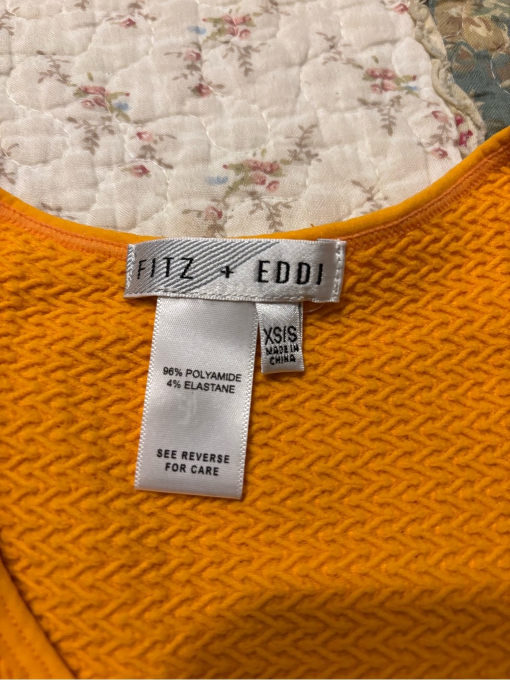 Golden Orange Ruffle Button-Front Knit Top XS - Picture 2 of 3